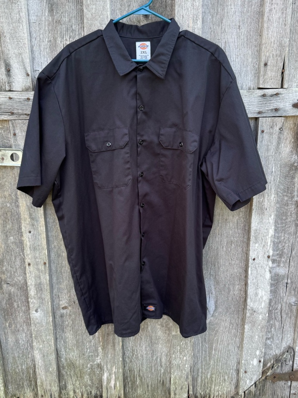 Dickies Men's Black Short-Sleeve Work Shirt 2XL